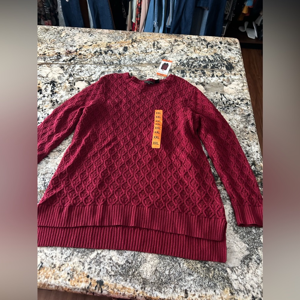 Brand new red knit cable stretch